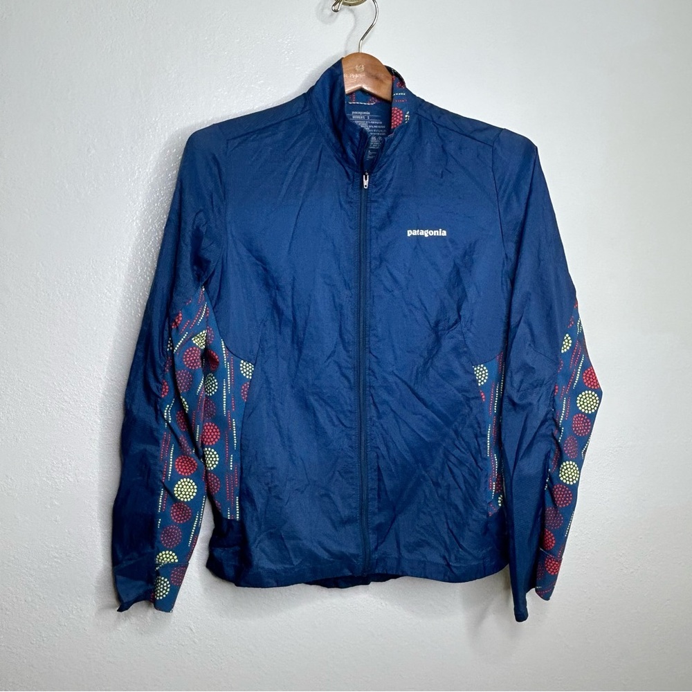 Patagonia Blue Patterned Windbreaker Jacket S